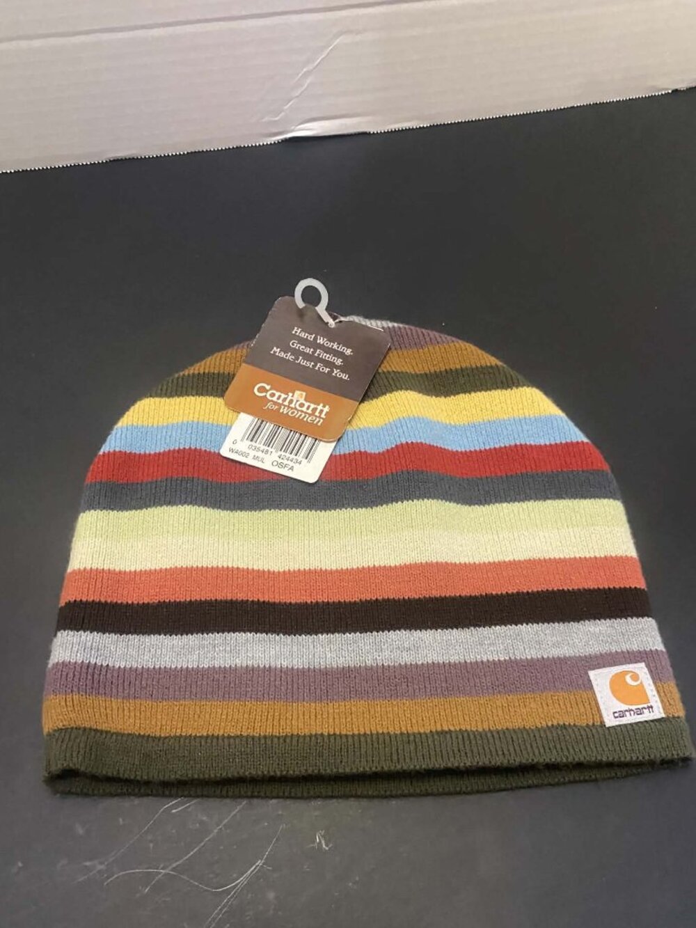 Carhartt Rainbow Multicolored Stiped Beanie WA002 Year 2009 Unisex one size.